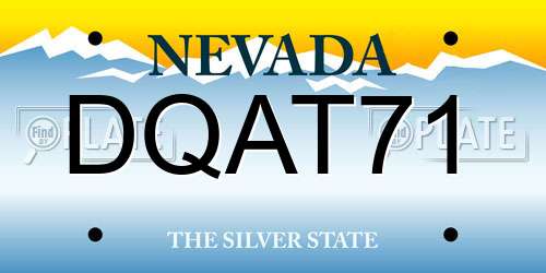 DQAT71 Nevada License Plate