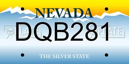 DQB281 Nevada License Plate