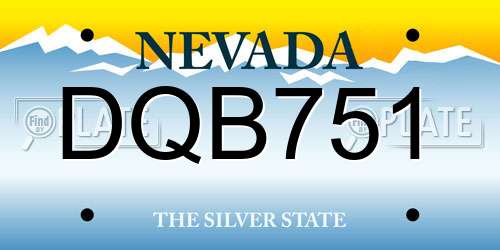 DQB751 Nevada License Plate
