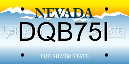 DQB75I Nevada License Plate
