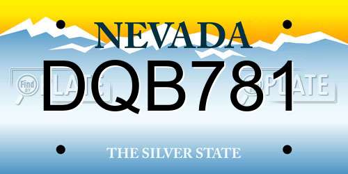 DQB781 Nevada License Plate