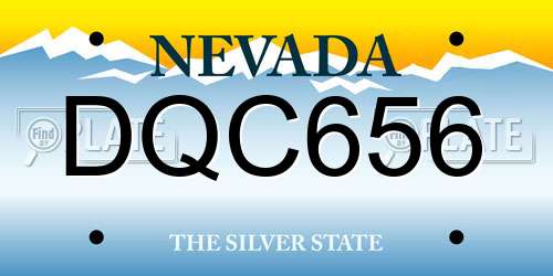 DQC656 Nevada License Plate