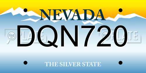 DQN720 Nevada License Plate