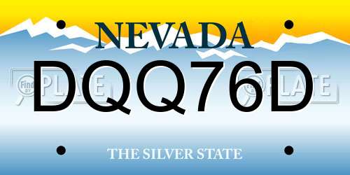 DQQ76D Nevada License Plate