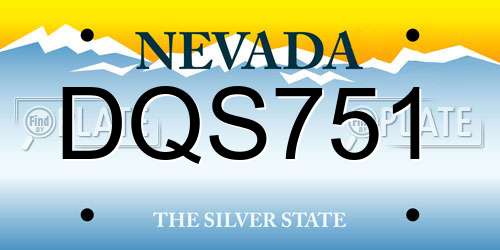 DQS751 Nevada License Plate