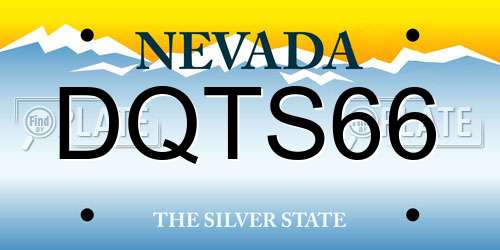 DQTS66 Nevada License Plate