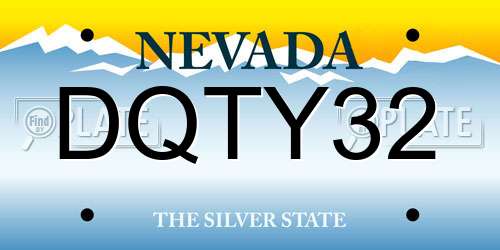 DQTY32 Nevada License Plate