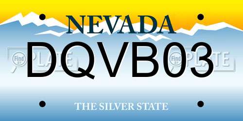 DQVB03 Nevada License Plate