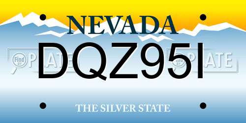 DQZ95I Nevada License Plate