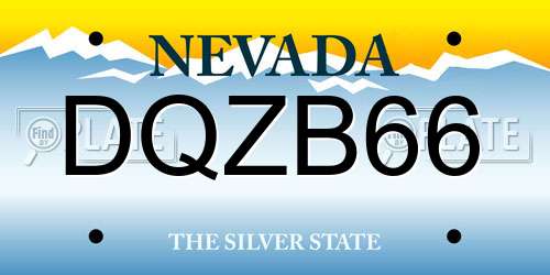 DQZB66 Nevada License Plate