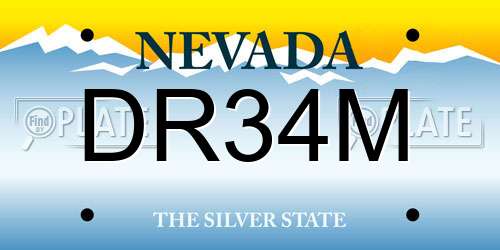 DR34M Nevada License Plate