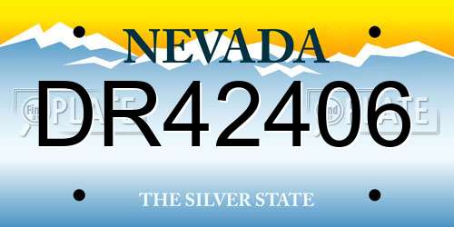 DR42406 Nevada License Plate
