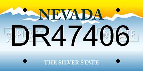 DR47406 Nevada License Plate