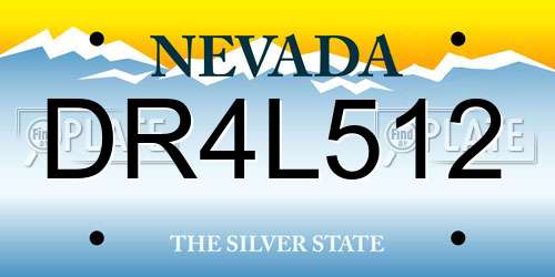 DR4L512 Nevada License Plate