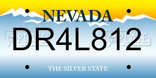 DR4L812 Nevada License Plate