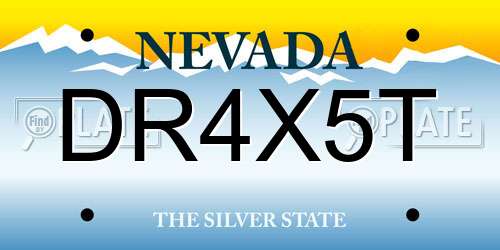 DR4X5T Nevada License Plate