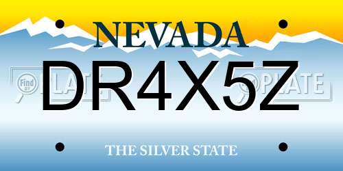 DR4X5Z Nevada License Plate