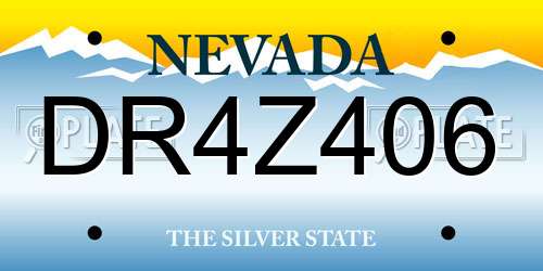 DR4Z406 Nevada License Plate