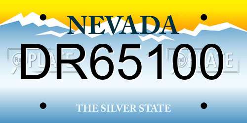 DR65100 Nevada License Plate