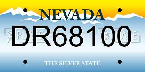 DR68100 Nevada License Plate
