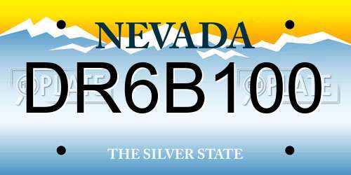 DR6B100 Nevada License Plate