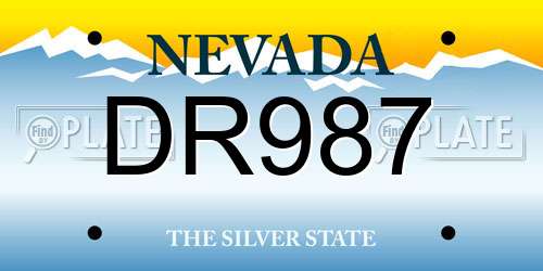 DR987 Nevada License Plate