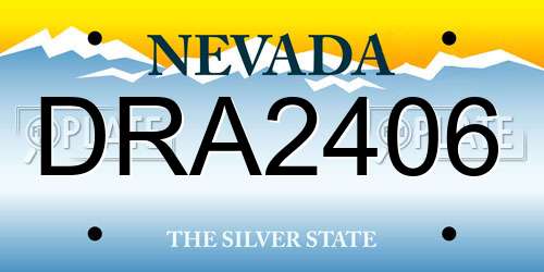 DRA2406 Nevada License Plate