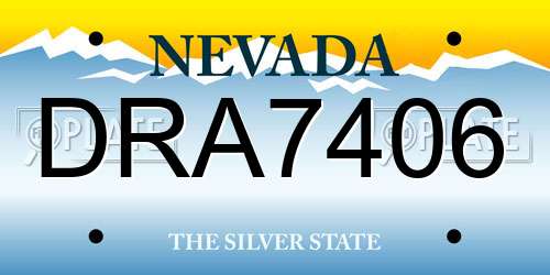 DRA7406 Nevada License Plate