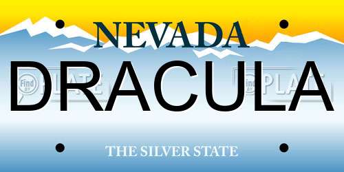 DRACULA Nevada License Plate