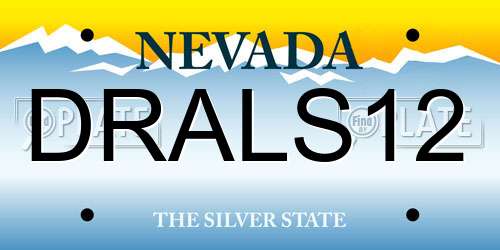 DRALS12 Nevada License Plate