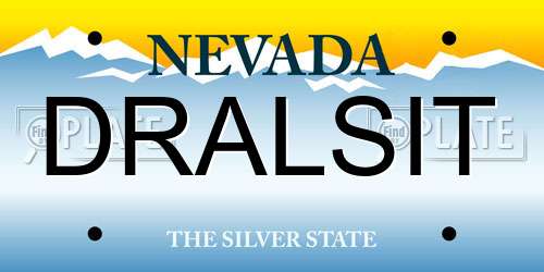DRALSIT Nevada License Plate