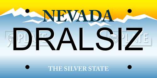 DRALSIZ Nevada License Plate