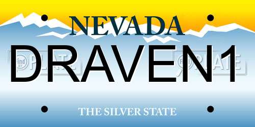 DRAVEN1 Nevada License Plate
