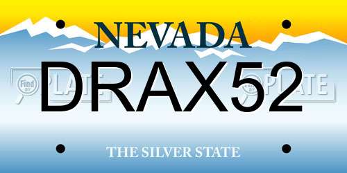 DRAX52 Nevada License Plate