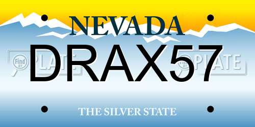 DRAX57 Nevada License Plate