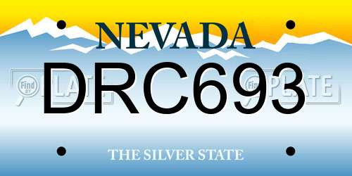 DRC693 Nevada License Plate
