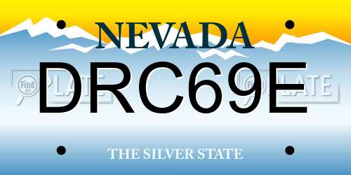 DRC69E Nevada License Plate