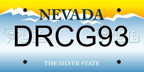 DRCG93 Nevada License Plate