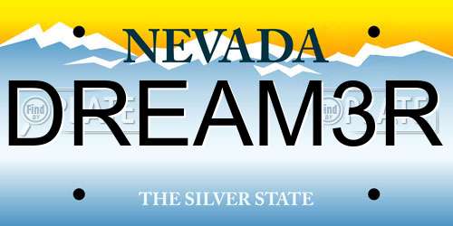 DREAM3R Nevada License Plate