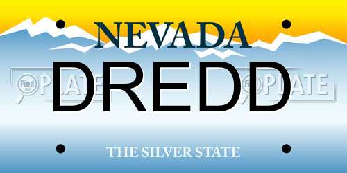 DREDD Nevada License Plate