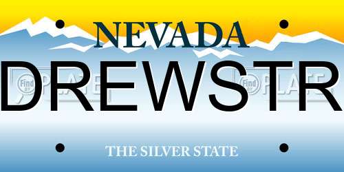 DREWSTR Nevada License Plate