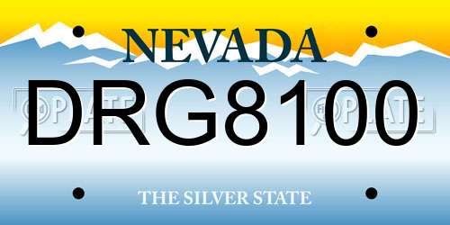 DRG8100 Nevada License Plate