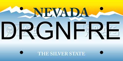 DRGNFRE Nevada License Plate