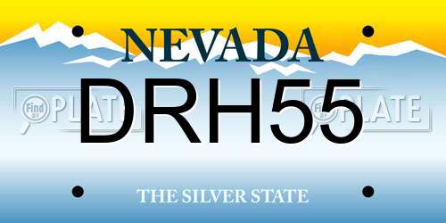 DRH55 Nevada License Plate