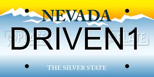 DRIVEN1 Nevada License Plate
