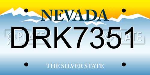 DRK7351 Nevada License Plate