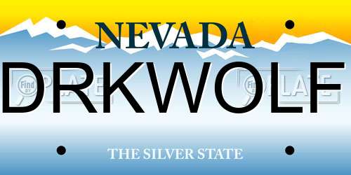 DRKWOLF Nevada License Plate