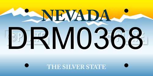 DRM0368 Nevada License Plate