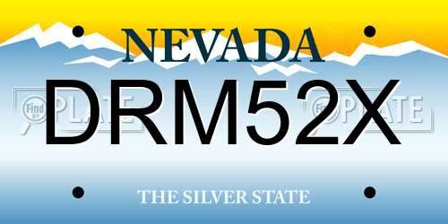DRM52X Nevada License Plate