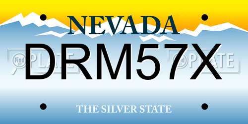 DRM57X Nevada License Plate